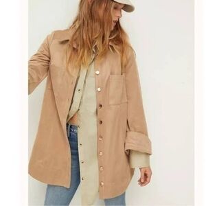 Free People Ari Faux Suede Shirt  Jacket